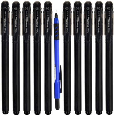 PENTEL Energel BL415 0.5mm Metal Tip Black Ink Roller Gel Pen(Pack of 10, Black)