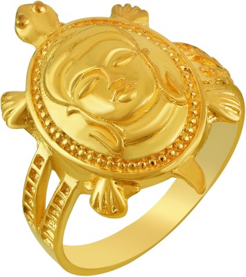 MissMister Gold plated Tortoise with Buddha head, Vastu Fengshui Finger ring Men Women Brass Gold Plated Ring