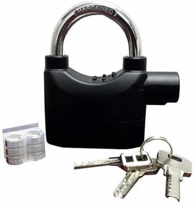 SPJ ENTERPRISE Metal Anti Theft Security Alarm Pad Lock Safety Lock(Black)