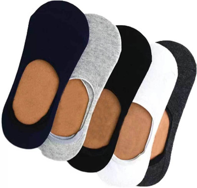 Aone Men Self Design, Solid Peds/Footie/No-Show(Pack of 5)
