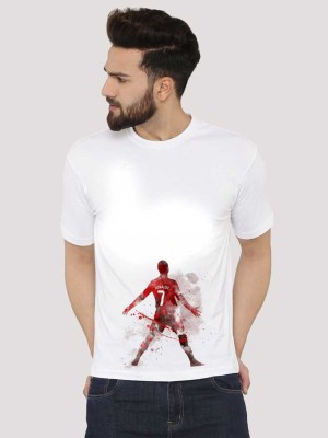 Canis Printed Men Round Neck White T-Shirt