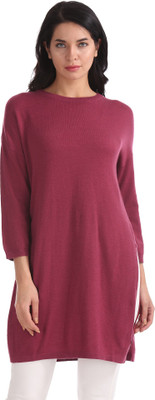 U.S. POLO ASSN. Casual 3/4 Sleeve Solid Women Maroon Top
