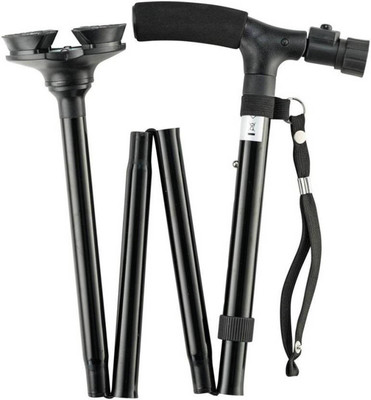 T TOPLINE Twin Grip Cane Foldable Walking Stick