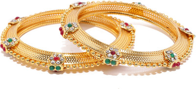 Sukkhi Alloy Diamond Gold-plated Bangle Set(Pack of 2)