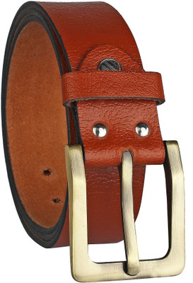 alfami Men Evening, Party, Formal, Casual Tan Genuine Leather Belt