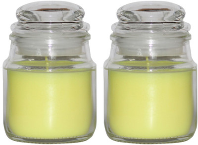 Shraddha Creation Hanky Jar Wax Candle(Green, Pack of 2)