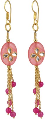 Pearlz Ocean Jade Hook Clasp 3 Inch Earrings for Girls & Women Jade Alloy Drops & Danglers