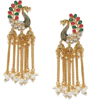 Sukkhi Ritzy Gold Plated Peacock Earring for Women Pearl Alloy Drops & Danglers