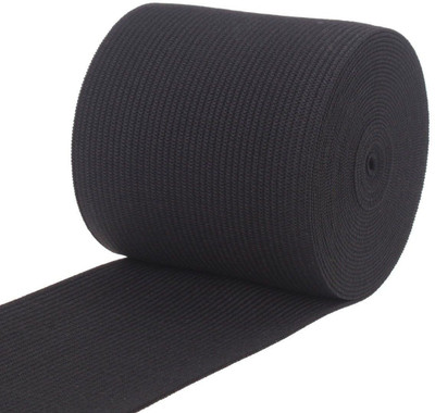 elastica Knitted Black Elastic(10 m)