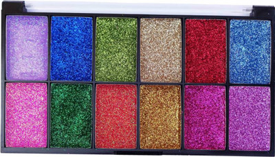 TUKAMCHA FINE GRADE MULTICOLOR 12 COLOR SHIMMER POWDER EYESHADOW 10 g(multicolor)
