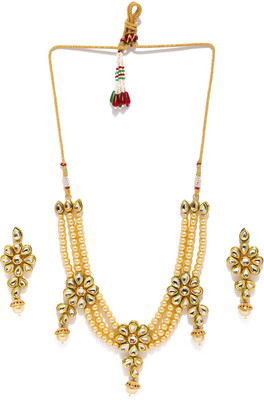 Sukkhi Alloy Gold-plated White, Green Jewellery Set(Pack of 1)