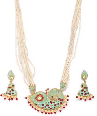 Sukkhi Alloy Gold-plated Green, Red Jewellery Set(Pack of 1)