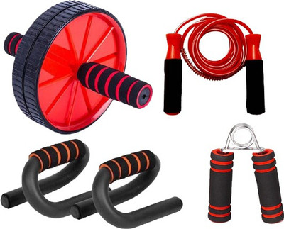 L'AVENIR FITNESS Ab Roller/Wheel Ab Exerciser, Push Up Bar, Hand Grip & Skipping Rope Fitness Accessory Kit Kit