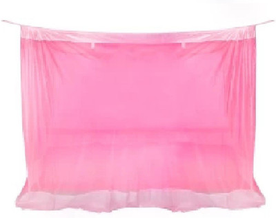 Ubika Nylon Adults Washable High Quality Single Bed Mosquito Net to Protect Various Insects Mosquito Net(Pink, Bed Box)