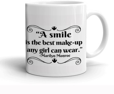 Kesri Gifts A Smile Is The Best Makeup Any Girl Can Wear Theme (11-3699P) Ceramic Coffee Mug(325 ml)