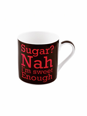 Goodhomes Fine Bone China Tea Cups/Coffees with Fun Wordings ( Set of 2 Cups ) Bone China Coffee Mug(350 ml, Pack of 2)