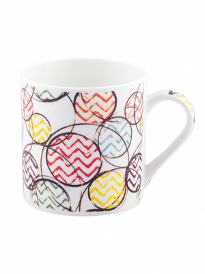 Goodhomes Bone China Tea Cups/Coffees with Geometric Design (Set of 6 mugs) Bone China Coffee Mug(220 ml, Pack of 6)