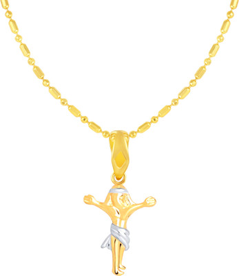 Sukai Jewels Christain Cross Gold-plated Cubic Zirconia Alloy, Brass Pendant