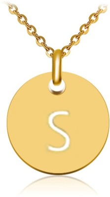 MYKI Gorgeous 'S' Initial Alphabet Letter Unisex Pendant Gold-plated Stainless Steel Pendant