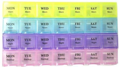 Lishonn 28 Days 4 Weeks for 7 Days Pill Storage Medicine Box Organizer Pill Box(Multicolor)