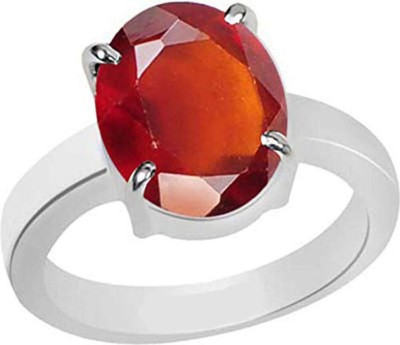 CLEAN GEMS Natural Certified Hessonite (Gomed) 10.25 Ratti or 9.5 Carat for Male & Female 92.5 Sterling Silver Sterling Silver Ring