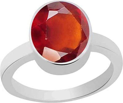 CLEAN GEMS Natural Certified Hessonite (Gomed) 8.25 Ratti or 7.50 Carat for Male & Female 92.5 Sterling Silver Sterling Silver Ring