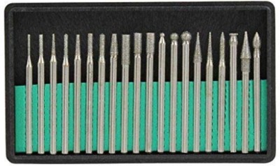 DIY Crafts 20 Pcs Steel Diamond Burr Glass Set (silver) Rotary Tool(5 mm)