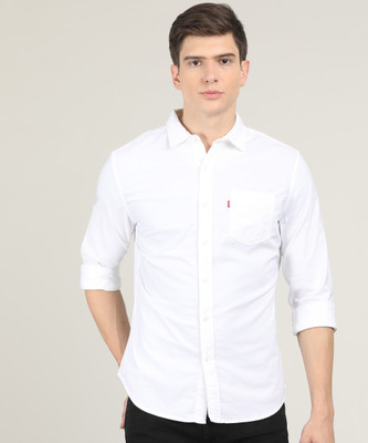 levis-men-solid-casual-white-shirt