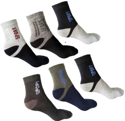 RAJAVI Men & Women Printed Mid-Calf/Crew(Pack of 6)