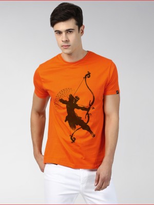 Young trendz Graphic Print Men Round Neck Orange T-Shirt