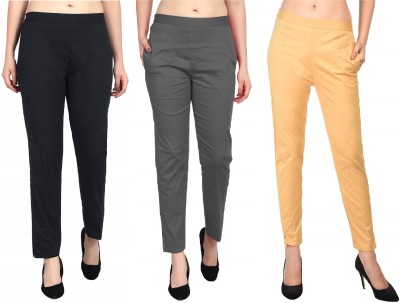 SriSaras Regular Fit, Relaxed Women Black, Beige, Grey Trousers