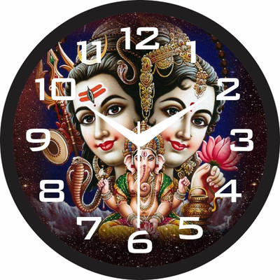 shiv art Analog 30 cm X 30 cm Wall Clock(Multicolor, With Glass, Standard)