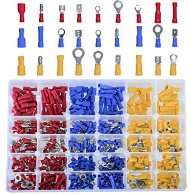DIY Crafts B077G6CGDD Kit Work Factory Work 480Pc Insulated Wire Terminals Crimp Connector Manual Crimper