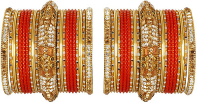 Muchmore Alloy Crystal Gold-plated Bangle Set(Pack of 42)