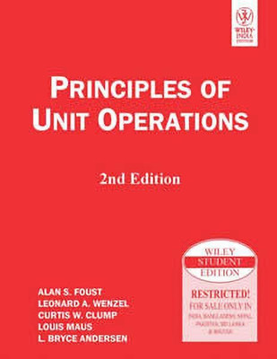 Principles of Unit Operations, 2nd Ed 2ed Edition(English, Paperback, Foust Alan S.)