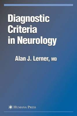 Diagnostic Criteria in Neurology(English, Electronic book text, Lerner Alan J.)