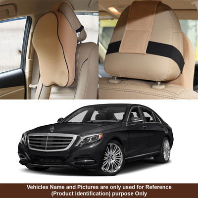 Oshotto Beige Fabric Car Pillow Cushion for Mercedes Benz(Rectangular, Pack of 1)