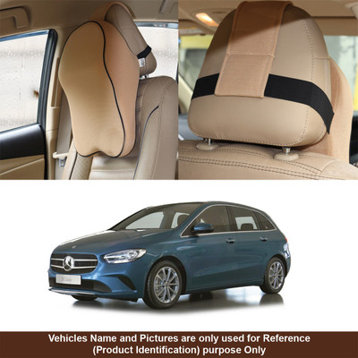 Oshotto Beige Fabric Car Pillow Cushion for Mercedes Benz(Rectangular, Pack of 1)