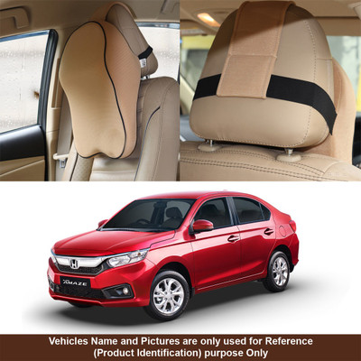 Oshotto Beige Fabric Car Pillow Cushion for Honda(Rectangular, Pack of 1)