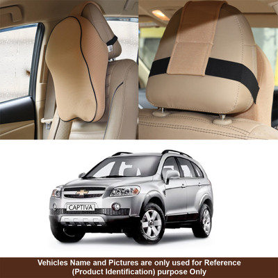 Oshotto Beige Fabric Car Pillow Cushion for Chevrolet(Rectangular, Pack of 1)