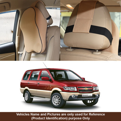 Oshotto Beige Fabric Car Pillow Cushion for Chevrolet(Rectangular, Pack of 1)