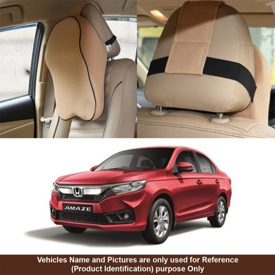 Oshotto Beige Fabric Car Pillow Cushion for Honda(Rectangular, Pack of 1)