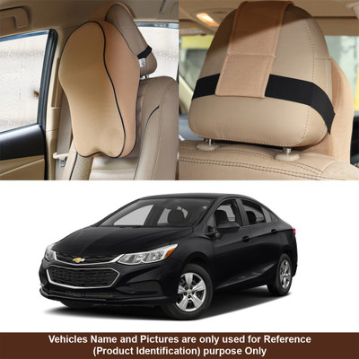 Oshotto Beige Fabric Car Pillow Cushion for Chevrolet(Rectangular, Pack of 1)
