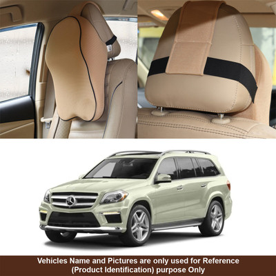Oshotto Beige Fabric Car Pillow Cushion for Mercedes Benz(Rectangular, Pack of 1)