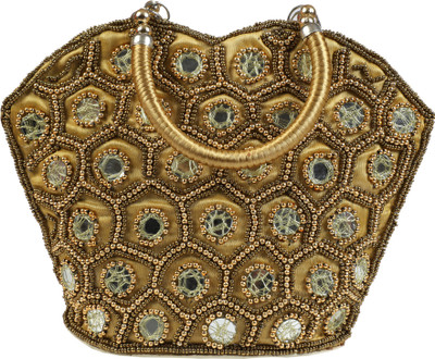 Fancy Walas Women Gold Hand-held Bag