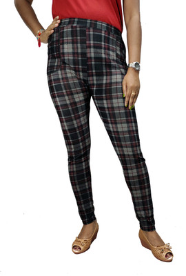 Saaj Women Collection Multicolor Jegging(Checkered)