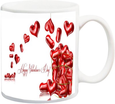 Kesri Gifts Happy Valentine's Day Theme(valent-mug-0710) Ceramic Coffee Mug(325 ml)