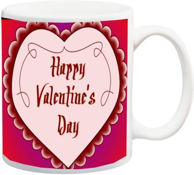 Kesri Gifts Happy Valentine's Day Theme(valent-mug-0410) Ceramic Coffee Mug(325 ml)