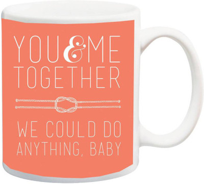Kesri Gifts You & Me Together Theme(valent-mug-1147) Ceramic Coffee Mug(325 ml)