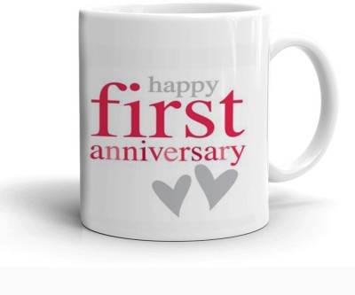 Kesri Gifts Happy Anniversary Theme(kgs-aniversry-009) Ceramic Coffee Mug(325 ml)